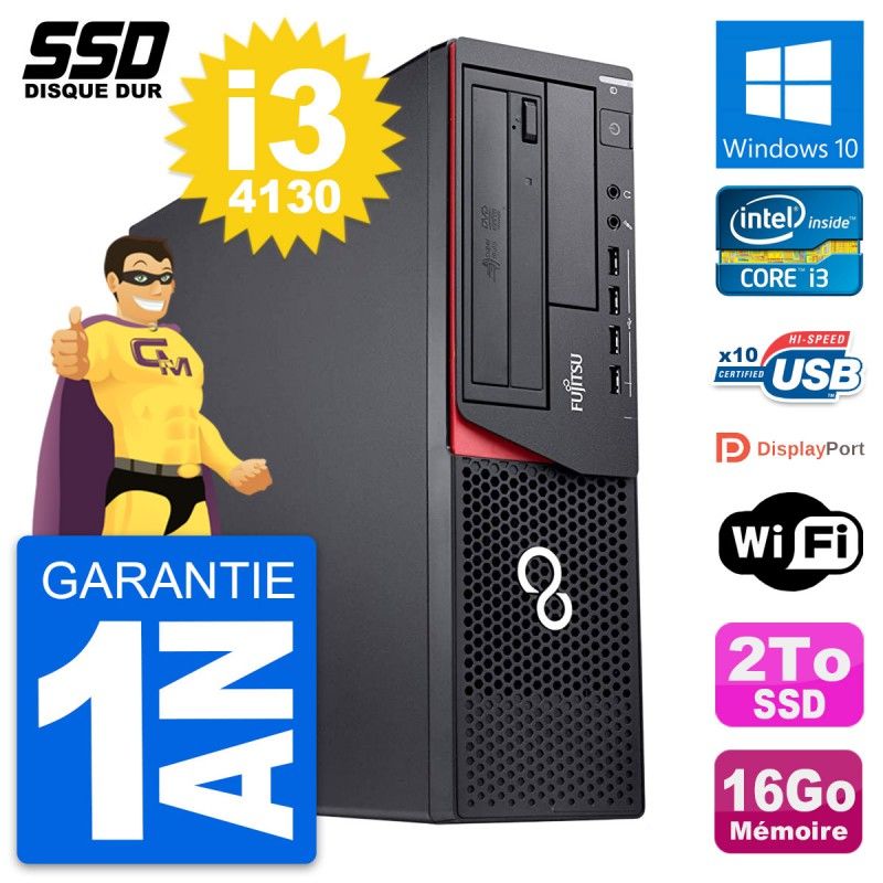 Fujitsu Esprimo E920 DT - Intel Core i3-4130, 16GB RAM, 2TB SSD, Windows 10, WiFi
