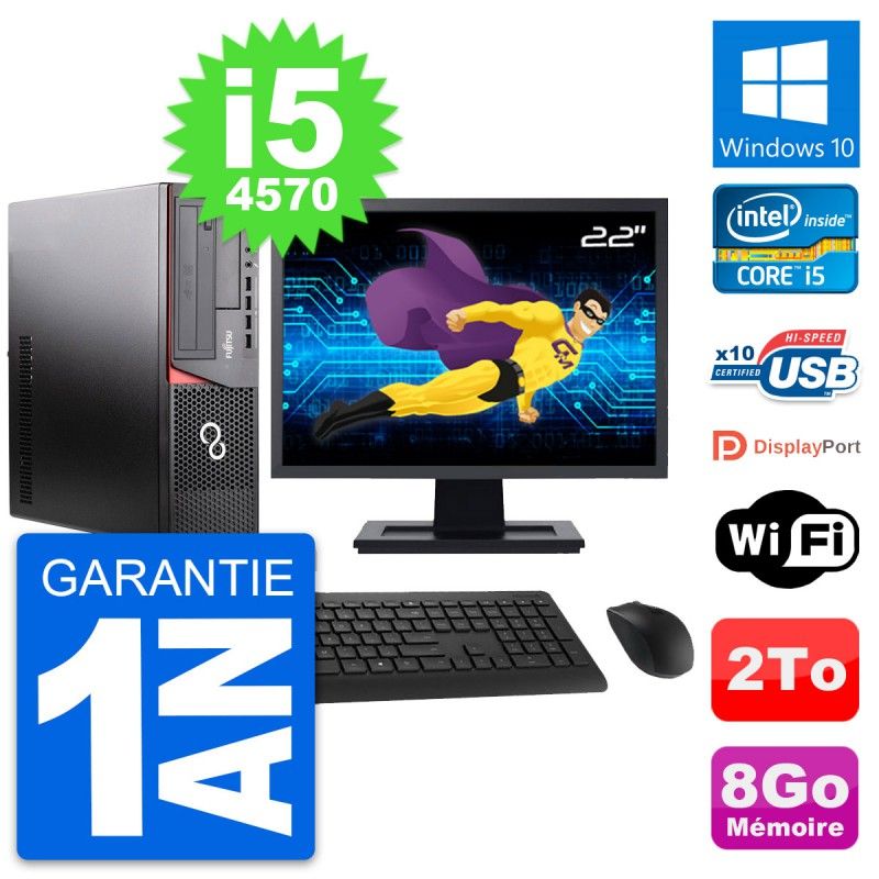 Fujitsu E920 DT 22-Inch PC (Intel i5-4570, 8GB RAM, 2TB Storage)