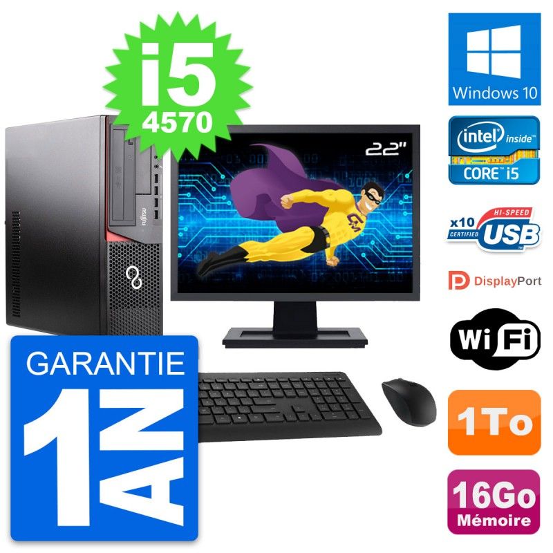 Fujitsu E920 DT 22-Inch PC (Intel i5-4570, 16GB RAM, 1TB HDD, Windows 10)