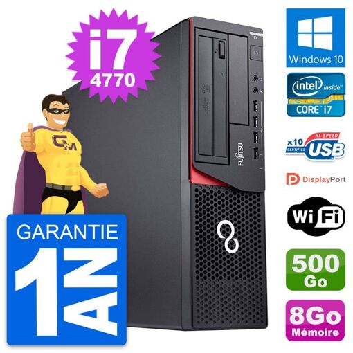 Computadora de escritorio Fujitsu Esprimo E920 DT - Procesador Intel i7-4770, 8GB de RAM, disco duro de 500GB, Windows 10, WiFi