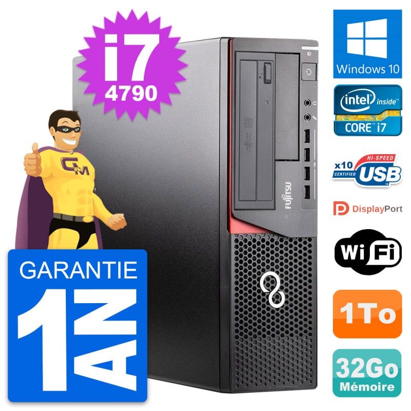 Fujitsu Esprimo E920 DT Desktop Computer - Intel i7-4790, 32GB RAM, 1TB HDD, Windows 10, WiFi