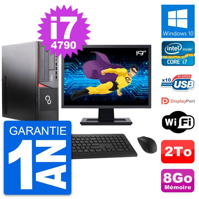Fujitsu E920 DT 19-Inch PC (Intel i7-4790, 8GB RAM, 2TB Hard Drive, Windows 10)