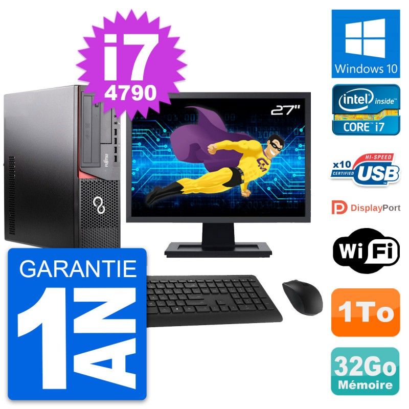 Fujitsu E920 DT 27-inch PC - Intel i7, 32GB RAM, 1TB Storage, Windows 10