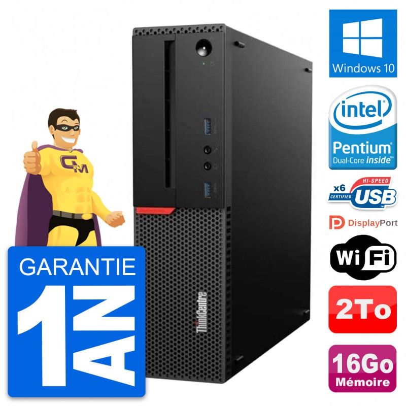 Lenovo ThinkCentre M700 SFF Desktop PC - Intel G4400, 16GB RAM, 2TB HDD, Windows 10, WiFi