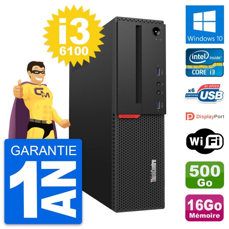 Lenovo ThinkCentre M700 SFF i3-6100 16GB RAM 500GB SSD Windows 10 Wifi