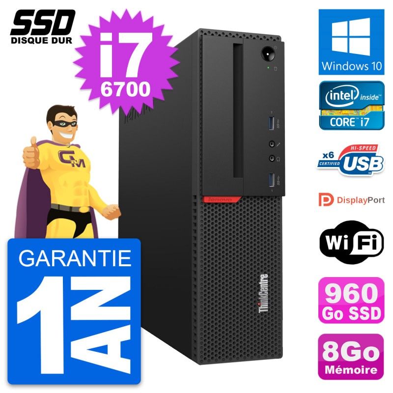Lenovo ThinkCentre M700 SFF - Intel i7-6700, 8GB RAM, 960GB SSD, Windows 10, WiFi