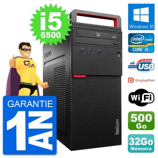 PC de escritorio Lenovo ThinkCentre M700 - i5-6500, 32GB de RAM, 500GB HDD, Windows 10, WiFi