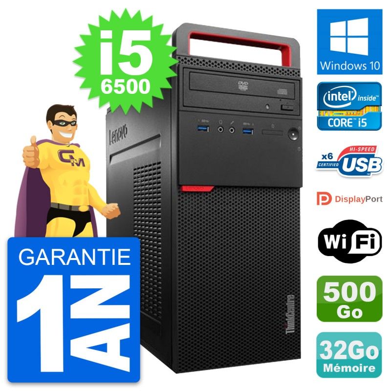Lenovo ThinkCentre M700 Desktop PC - i5-6500, 32GB RAM, 500GB HDD, Windows 10, WiFi