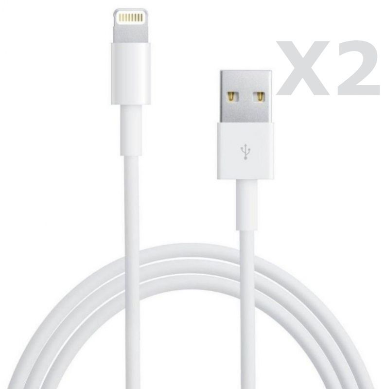 Little Boutik Lightning Cable 1M, White, 2 Pack for iPhone SE 2020/X/Xr/11/12