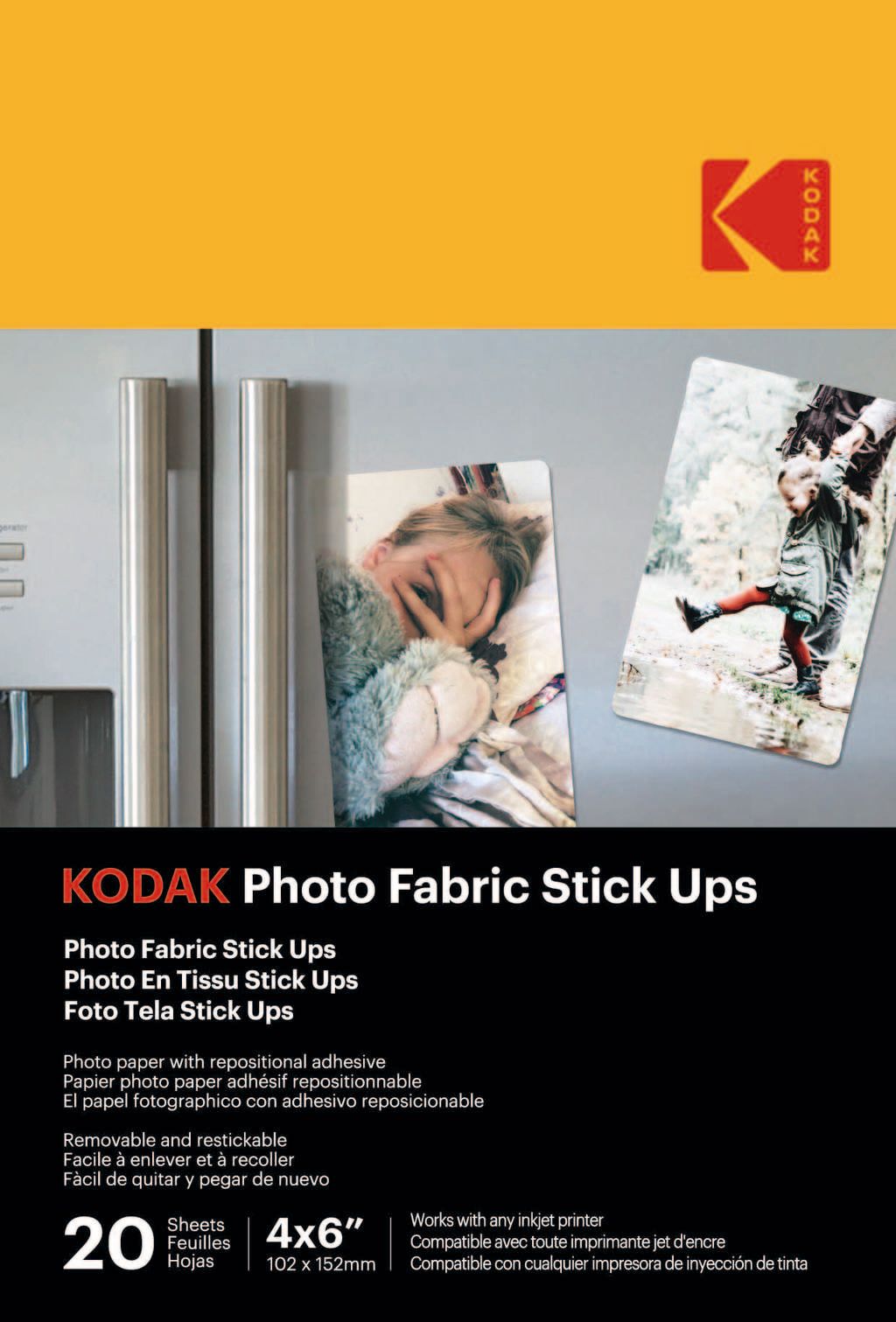 Kodak Adhesive Photo Paper, A6 (10x15cm), Inkjet Printing - 20 Sheets