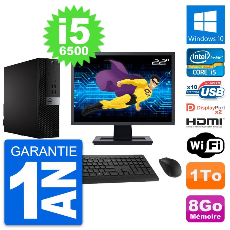 Dell OptiPlex 7040 SFF Computer - 22" Screen, Core i5-6500, 8GB RAM, 1TB HDD, HDMI