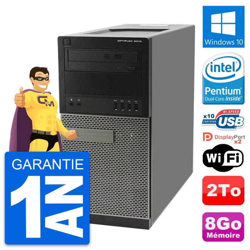 Dell OptiPlex 9010 Desktop PC - Intel Pentium G630, 8GB RAM, 2TB HDD, Windows 10, WiFi