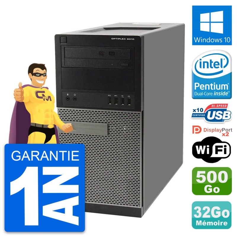 Dell OptiPlex 9010 Desktop PC - Intel G630, 32GB RAM, 500GB HDD, Windows 10, WiFi