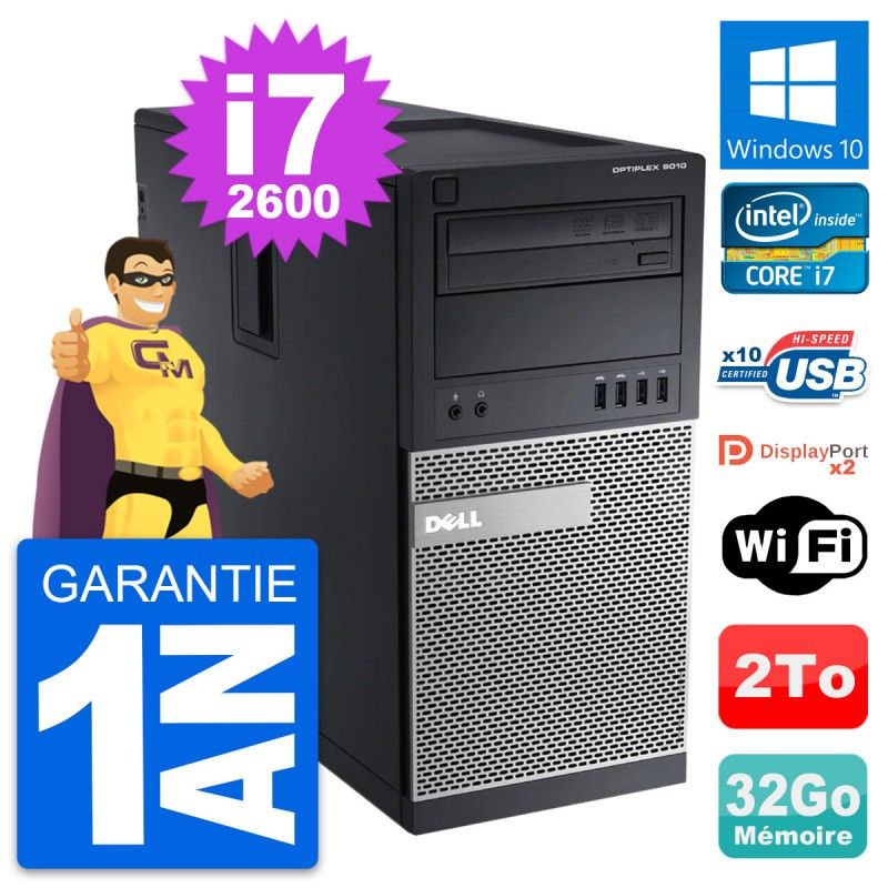 Dell OptiPlex 9010 Desktop PC - Intel i7-2600, 32GB RAM, 2TB HDD, Windows 10