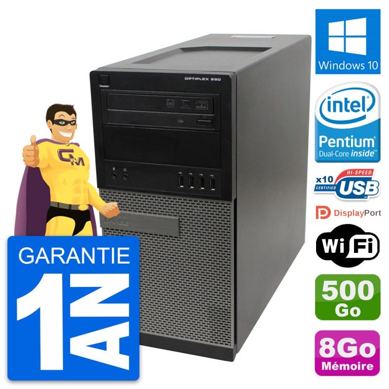 Dell OptiPlex 990 Desktop PC - Intel G630, 8GB RAM, 500GB HDD, Windows 10, WiFi
