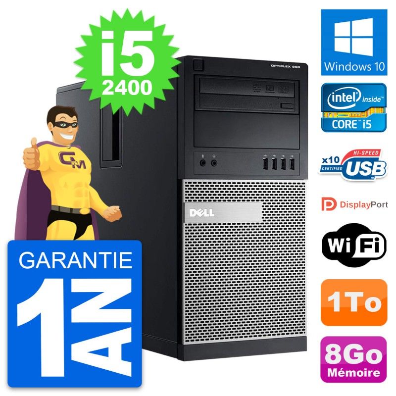 Dell OptiPlex 990 Desktop PC - Intel Core i5-2400, 8GB RAM, 1TB HDD, Windows 10