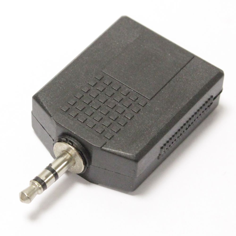 Adaptador de audio BEMATIK, 1 x conector mini-jack estéreo de 3,5 mm a 2 x jack hembra de 6,3 mm