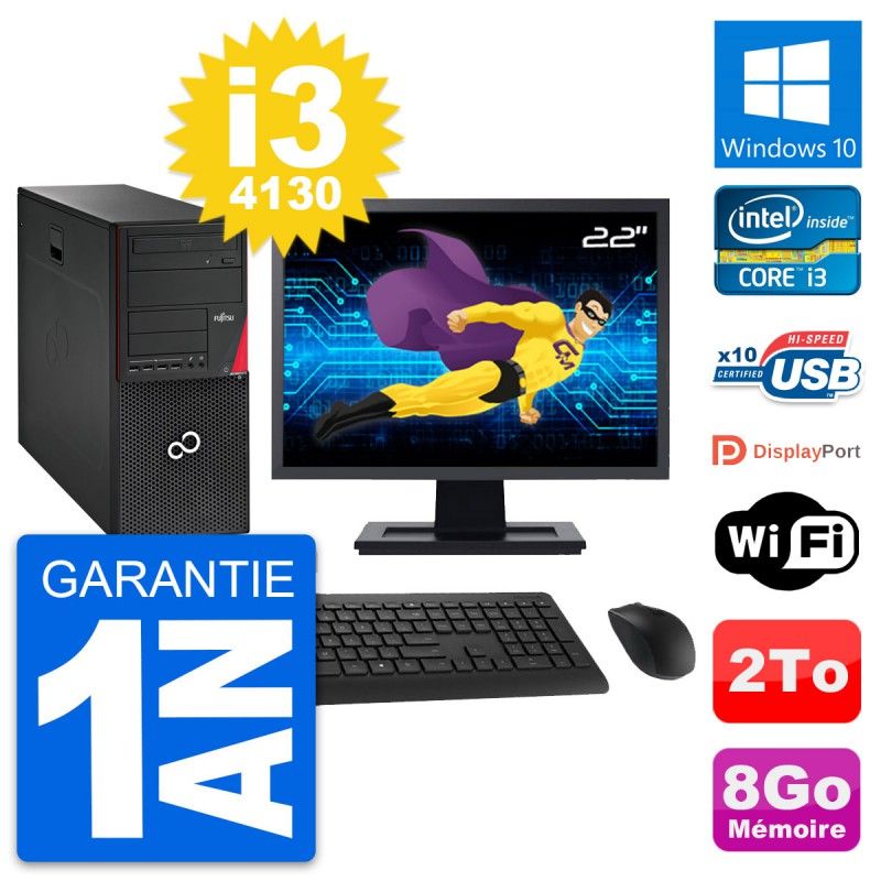 Fujitsu P720 22-inch All-in-One PC - Intel i3, 8GB RAM, 2TB Storage, Windows 10