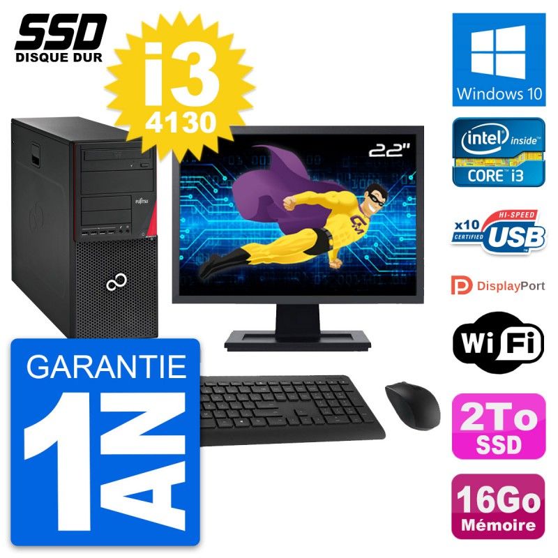 Fujitsu P720 22-Inch All-in-One PC - Intel i3-4130, 16GB RAM, 2TB SSD, Windows 10