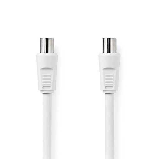 Nedis Coaxial Antenna Cable, 2m, Double Shielded, 90dB, White