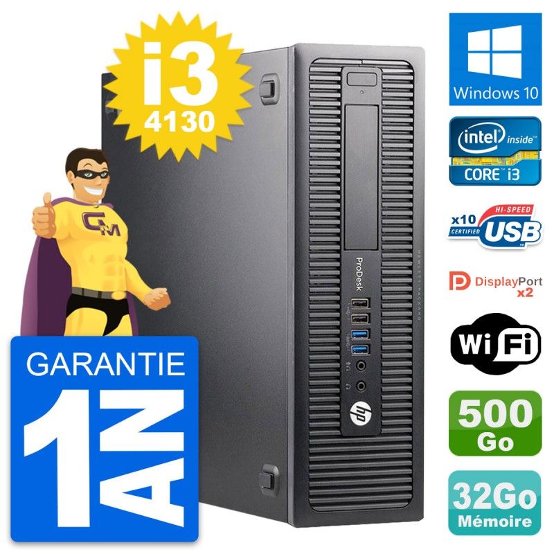 HP ProDesk 600 G1 SFF Desktop PC - Intel i3-4130, 32GB RAM, 500GB Storage, Windows 10