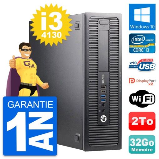 PC HP ProDesk 600 G1 SFF - Intel i3-4130, 32GB RAM, 2TB HDD, Windows 10, WiFi