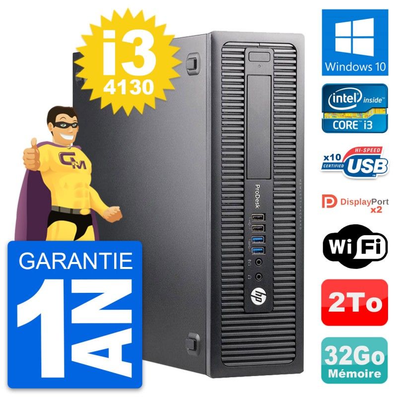 HP ProDesk 600 G1 SFF PC - Intel i3-4130, 32GB RAM, 2TB HDD, Windows 10, WiFi