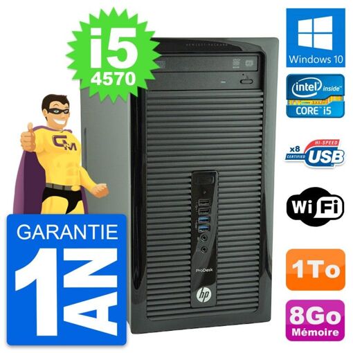 HP ProDesk 400 G1 Desktop PC - Intel Core i5, 8GB RAM, 1TB HDD, Windows 10, WiFi