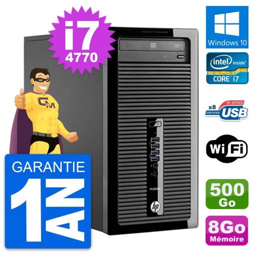HP ProDesk 400 G1 Desktop PC - Intel i7-4770, 8GB RAM, 500GB HDD, Windows 10, WiFi