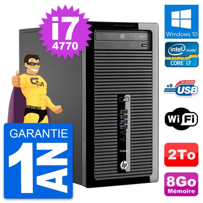 HP ProDesk 400 G1 Desktop PC - Intel Core i7, 8GB RAM, 2TB Storage, Windows 10