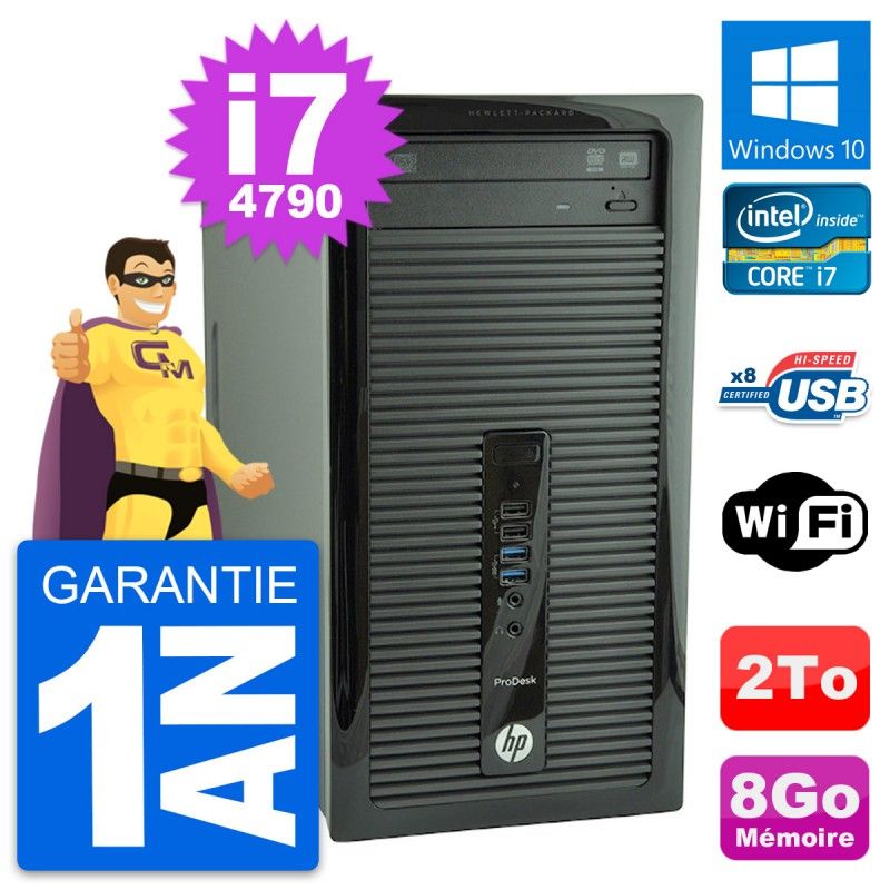 HP ProDesk 400 G1 Desktop PC - Intel Core i7, 8GB RAM, 2TB Storage, Windows 10