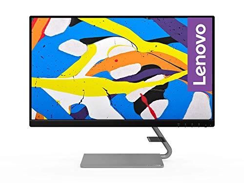 Lenovo Q24i1L 23.8-inch Full HD 75Hz Monitor with AMD FreeSync, Reflex-Free WideView, VGA and HDMI, 4ms Response Time, Gray