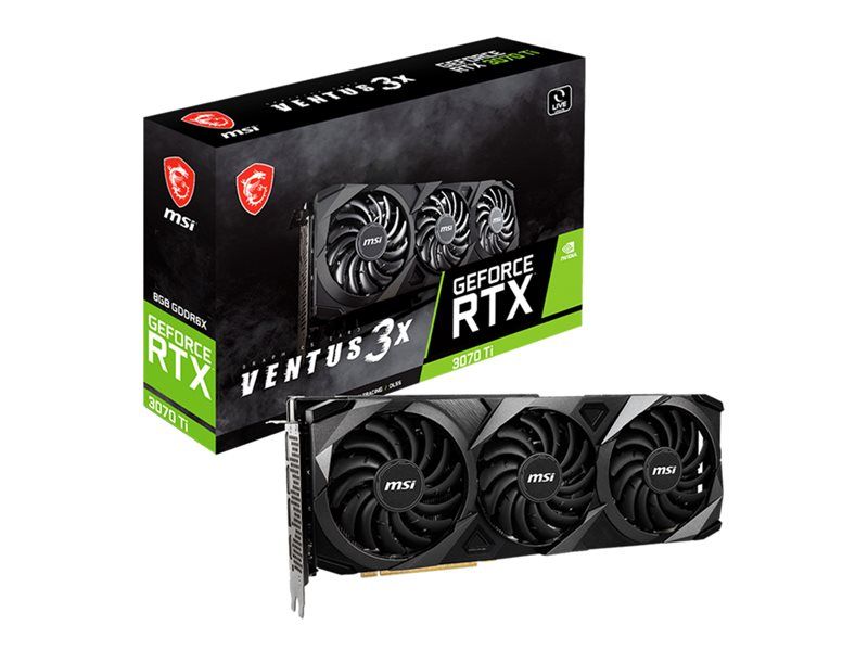 MSI GeForce RTX 3070 Ti VENTUS 3X 8G OC - Graphics Card - GF RTX 3070 Ti - 8GB GDDR6X - PCIe 4.0 - 3 x DisplayPort, HDMI