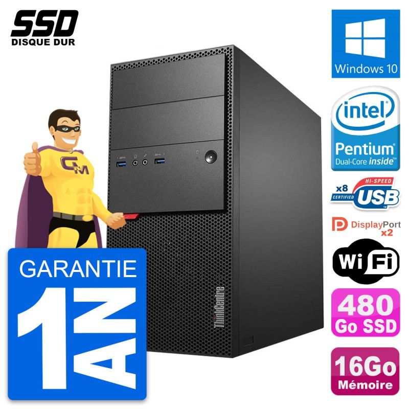 Lenovo ThinkCentre M900 Desktop Computer - Intel G4400, 16GB RAM, 480GB SSD, Windows 10, WiFi