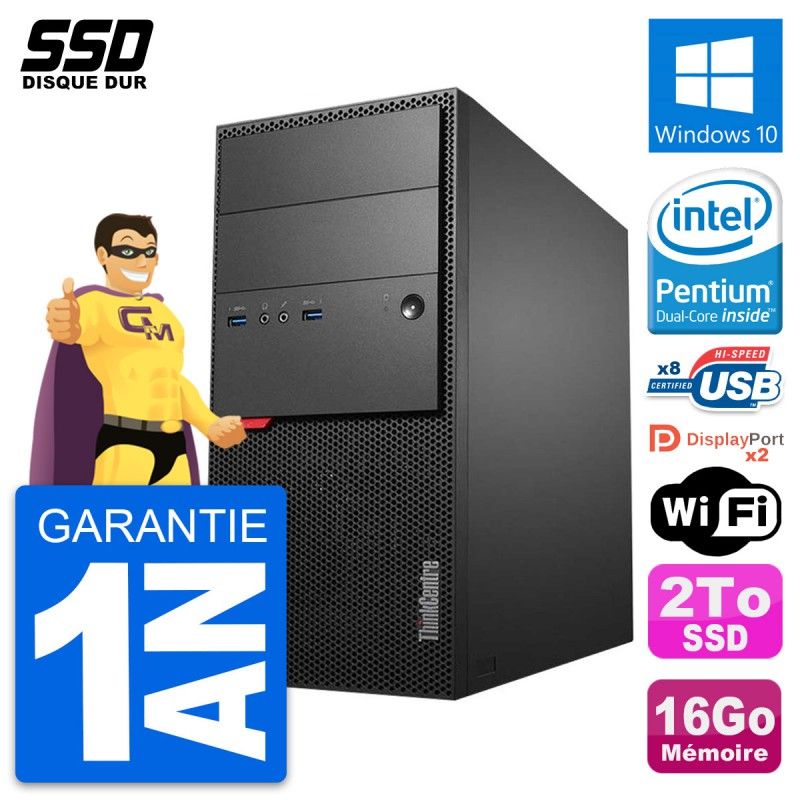 Lenovo ThinkCentre M900 Desktop PC - Intel G4400, 16GB RAM, 2TB SSD, Windows 10, WiFi