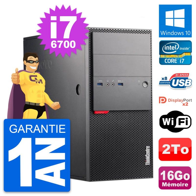 Lenovo ThinkCentre M900 Core i7-6700 16GB RAM 2TB HDD Windows 10 WiFi Desktop PC