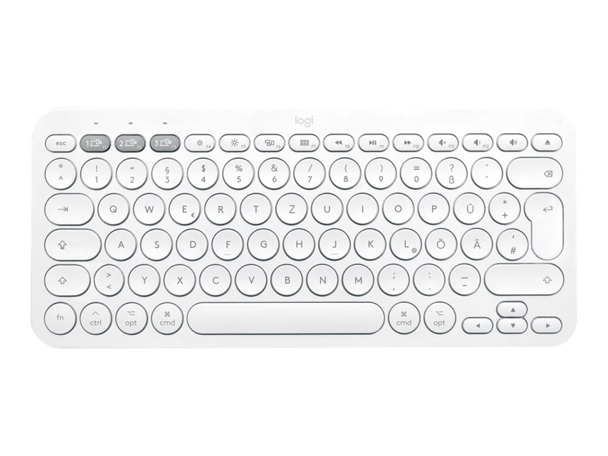 Logitech K380 Multi-Device Bluetooth Keyboard - QWERTZ Layout - German - Pale Grey