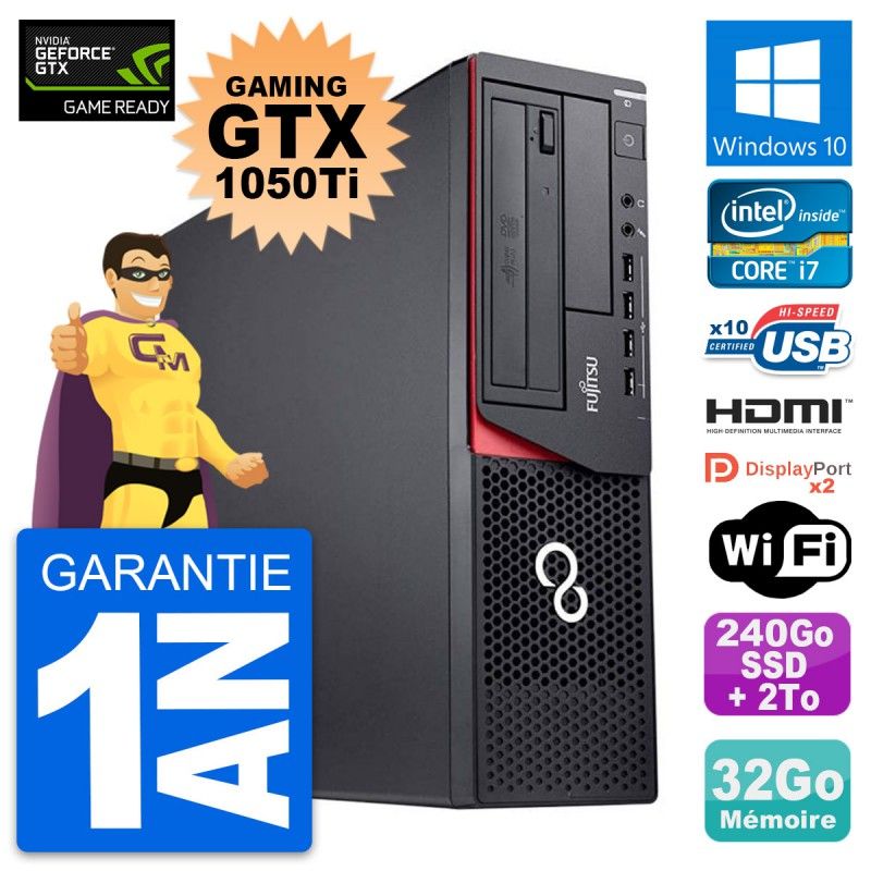 Fujitsu E920 DT Gaming PC - GTX 1050Ti, i7-4790, 32GB RAM, 240GB SSD + 2TB HDD