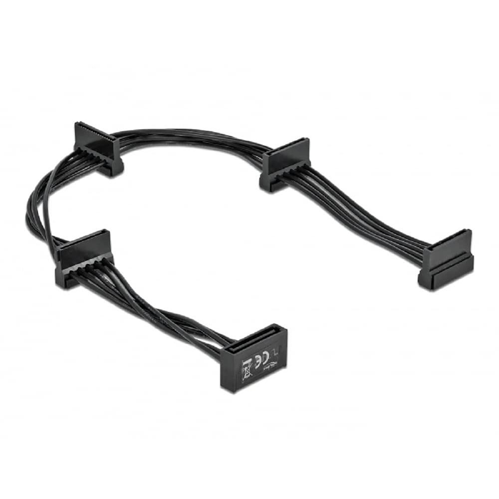 Cable de alimentación SATA Delock (15 pines macho a 4 x 15 pines hembra, 40 cm)