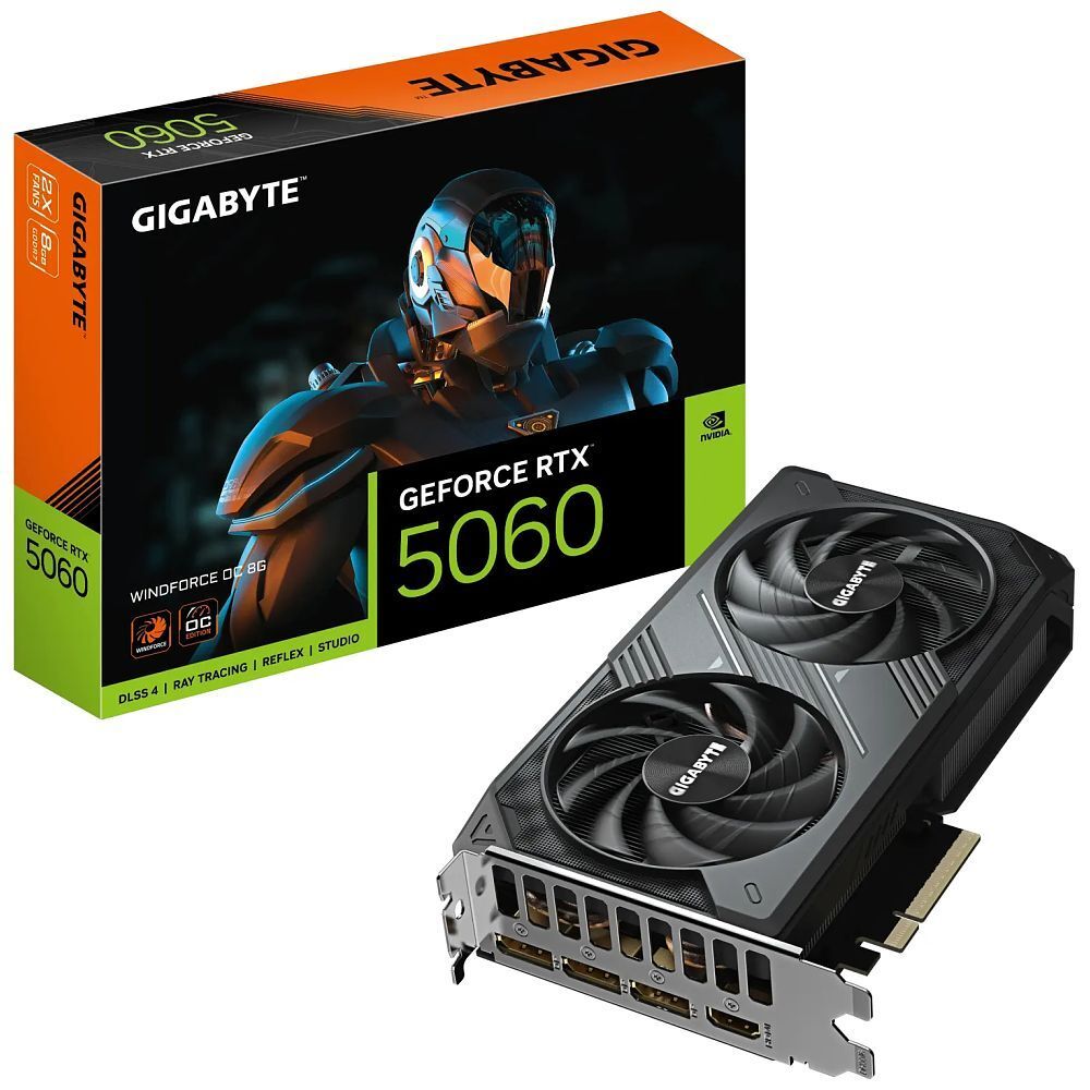 Gigabyte GV-N5060WF2OC-8GD WindForce OC 8G, GeForce RTX 5060, 8GB GDDR7, PCI-Express