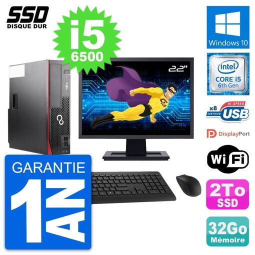 Computadora Fujitsu D556 DT de 22 pulgadas - Procesador Intel Core i5, 32GB de RAM, 2TB SSD, Windows 10, WiFi