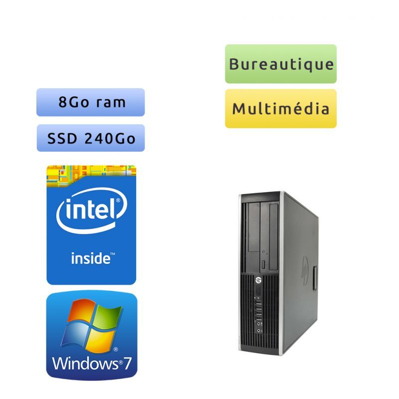 HP 8200 Elite SFF - Windows 7 - Intel Dual Core G630, 2.7GHz, 8GB RAM, 240GB SSD