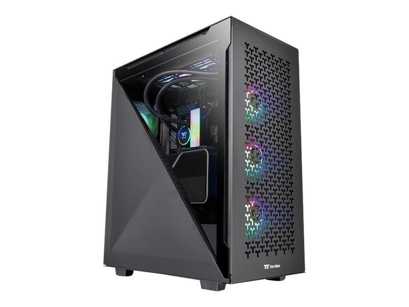 Thermaltake Divider 500 TG Air - Mid Tower Case - ATX - Tempered Glass Side Panel - No Power Supply (PS/2) - Black - USB/Audio