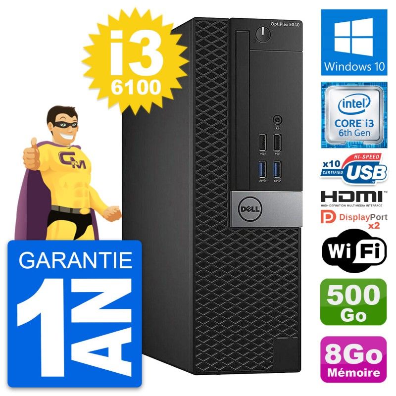 Dell OptiPlex 5040 SFF Core i3-6100 8GB RAM 500GB HDD HDMI Windows 10 WiFi