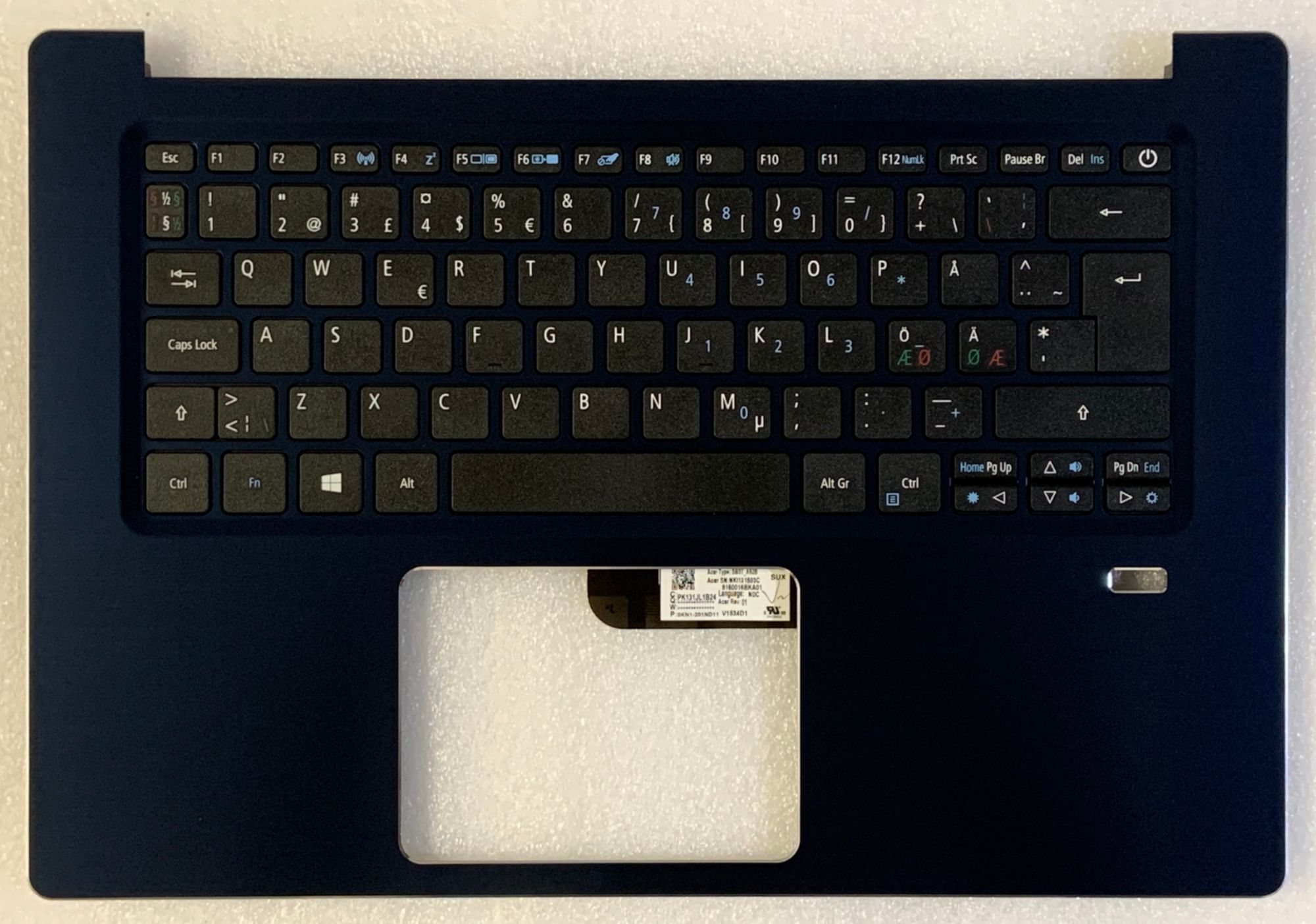 Acer Swift SF314-52 Nordic QWERTY Keyboard - Black