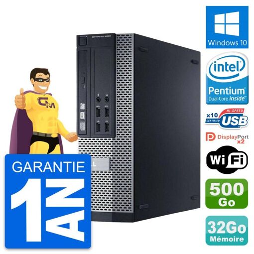 Dell Optiplex 9020 SFF Desktop PC - Intel Pentium G3220, 32GB RAM, 500GB HDD, Windows 10, WiFi