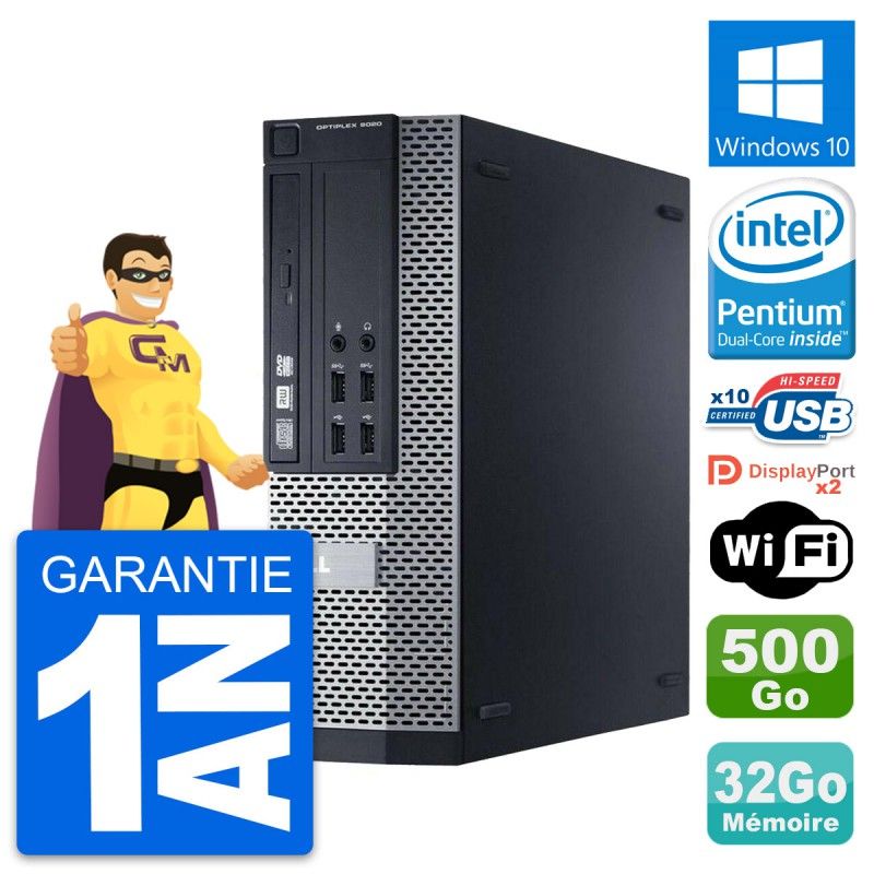 Dell Optiplex 9020 SFF Desktop PC - Intel Pentium G3220, 32GB RAM, 500GB HDD, Windows 10, WiFi