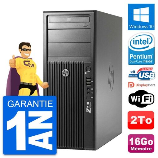 HP Z210 Workstation - Intel Pentium G630, 16GB RAM, 2TB HDD, Windows 10, WiFi