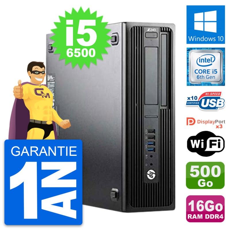 HP WorkStation Z240 SFF - Intel i5-6500, 16GB RAM, 500GB HDD, Windows 10, WiFi