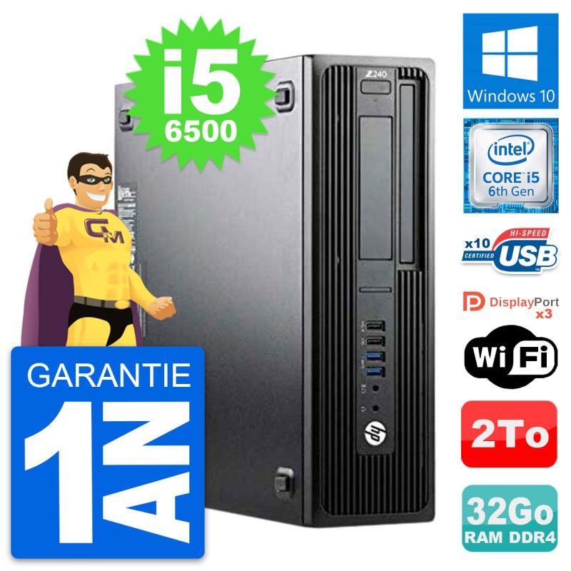 HP WorkStation Z240 SFF - Intel i5-6500, 32GB RAM, 2TB HDD, Windows 10, WiFi